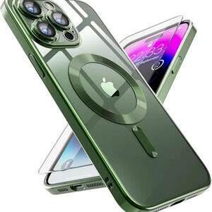 Alpine Green SUCGLES Magnetic Clear for iPhone 14 Pro Case